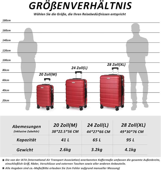 Image du produit Tan.Tomi Set de 3 valises rigides (95 l)