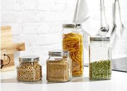 Actual product image Ritzenhoff & Breker Storage jar "VIO", square, 0.65 l made of glass, with stainless steel screw-top lid (0.65 l)