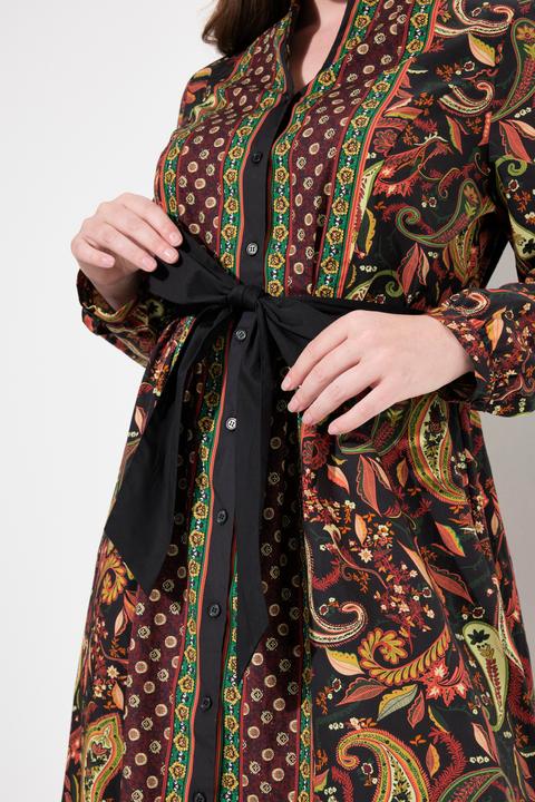 Produktbild Ulla Popken Midikleid, Landhaus-Druck, A-Linie, Kelchkragen, Langarm (46, 48)
