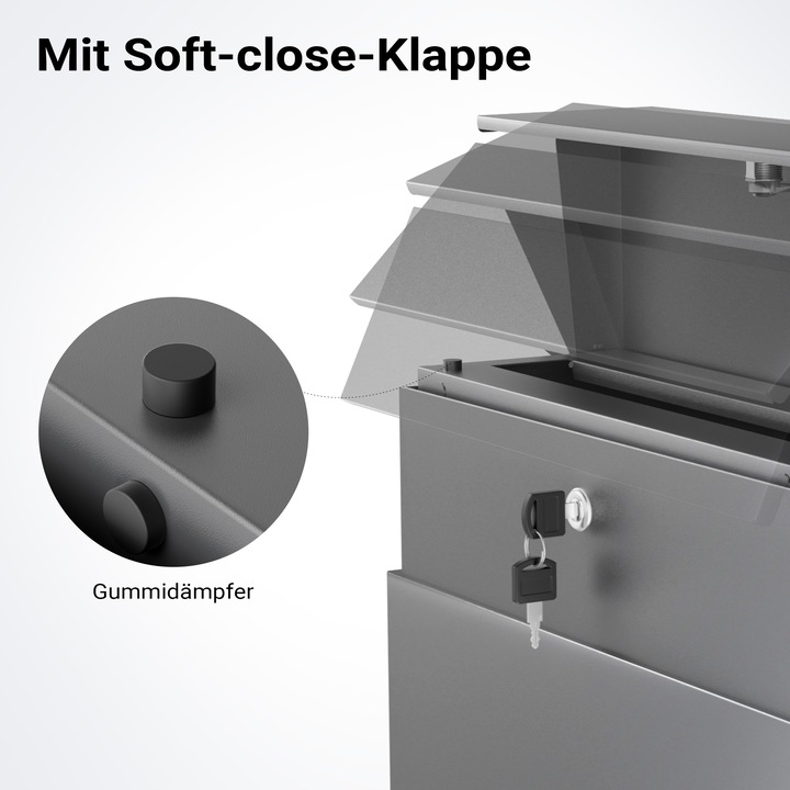 Produktbild Wiltec Standbriefkasten Zeitungsrolle Anthrazit Briefkasten Postkasten Postfach