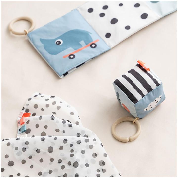 Actual product image Done by Deer Contrast baby cube Happy clouds colour mix