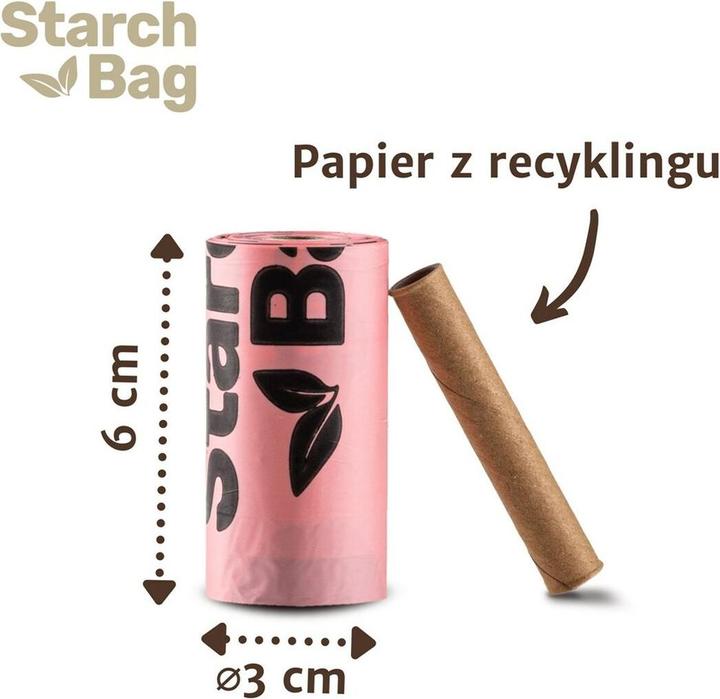 Actual product image Starch Bag STARCHBAG BIO compostable poo bags purple - 8x15 pieces (Cat, Dog)
