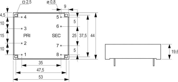 Produktbild Block Transformer FL PCB 4VA 2x9V