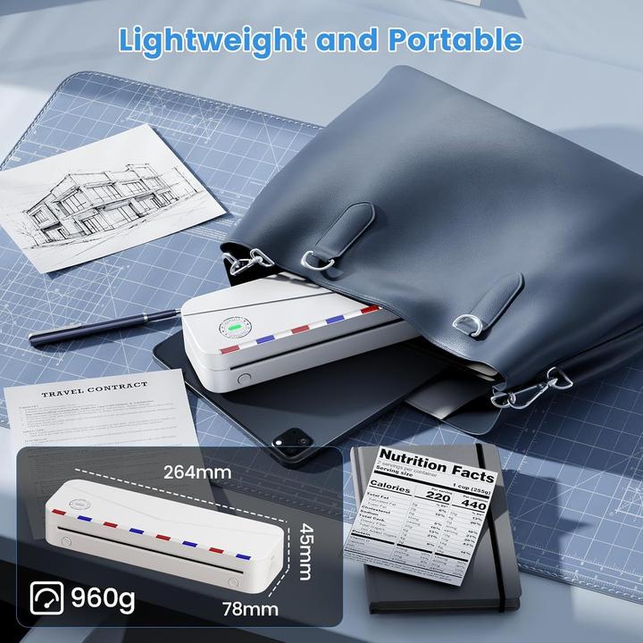 Produktbild Phomemo Mobiler Thermodrucker A4, drahtlos, kompatibel mit Smartphones und Computern (USB)