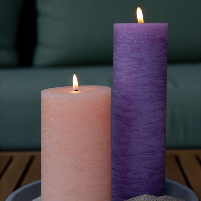 Produktbild Balthasar Zylinderkerze Rustico 14 cm x 6 cm, Aprikose, 1 Stück (1 Stk.)