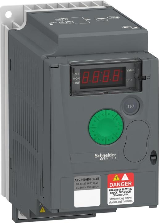 Produktbild Schneider Frequenzumrichter, Easy Altivar 310, 0,75kW, 380-460V AC, 3-phasig, ohne Filter ATV310H075N4E