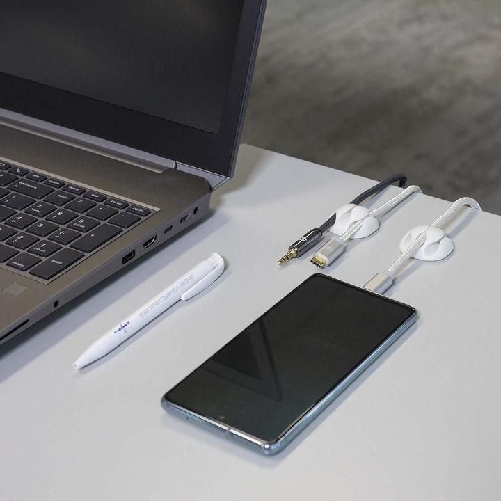 Productafbeelding Nedis Kabelmanagement kabelklem Vergrendeld 4 stuks max. kabeldikte: 5 mm Siliconen 35 mm Wit