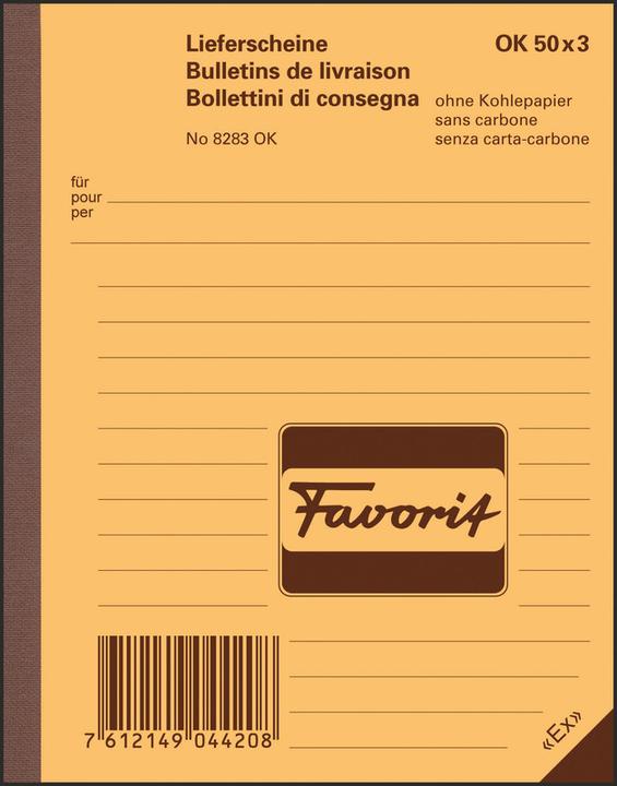 Immagine prodotto Favorit Libro di consegna della copia carbone con carta autocopiante (150x)
