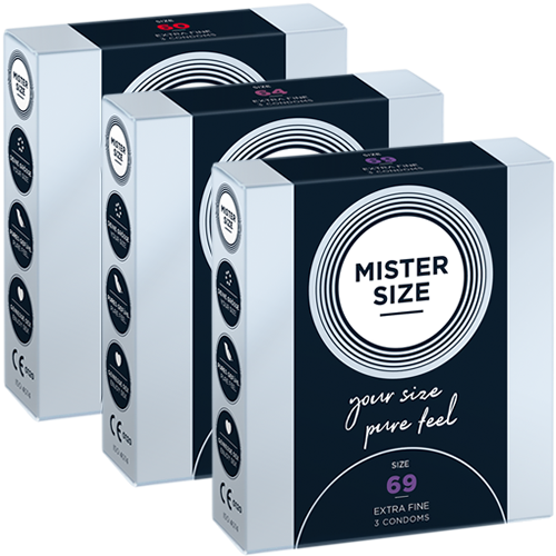 Mister Size XXL" trial pack (60mm, 64mm, 69mm) 3 x 3 condoms to try on and test out (9 pcs.)