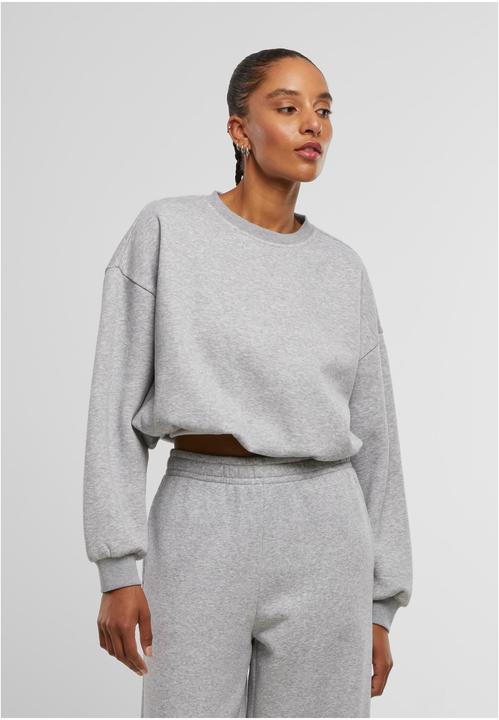 Produktbild Urban Classics Ladies Cropped Gathered Sweatshirt heathergrey S (S)