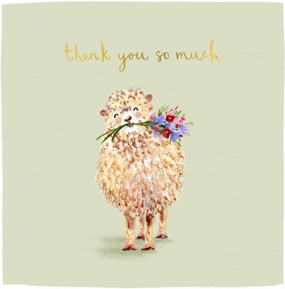 Actual product image Louise Mulgrew Thank you card sheep 15x15cm (1 pcs.)