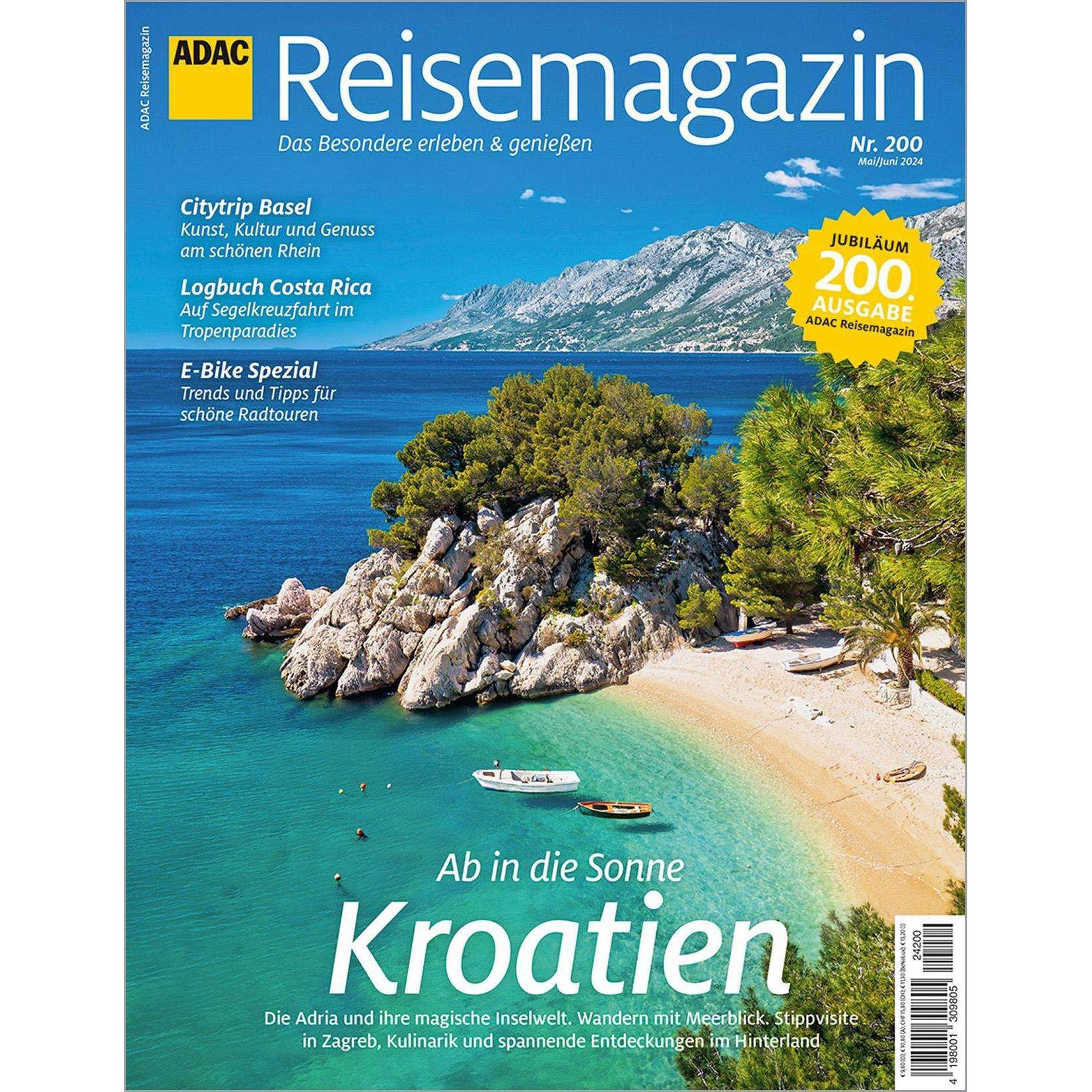 Reisemagazin mit Titelthema Kroatien, Zeitschriften Abo