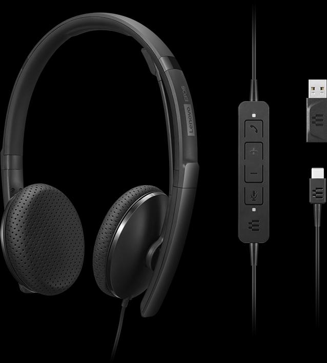 Image du produit Lenovo Wired Voip Headset Uc (Filaire, USB-C)