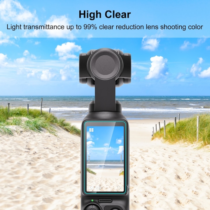 Produktbild Puluz For DJI OSMO Pocket 3 9H 2.5D HD Tempered Glass Lens Protector + Screen Film (Transparent) (Osmo Pocket 3)