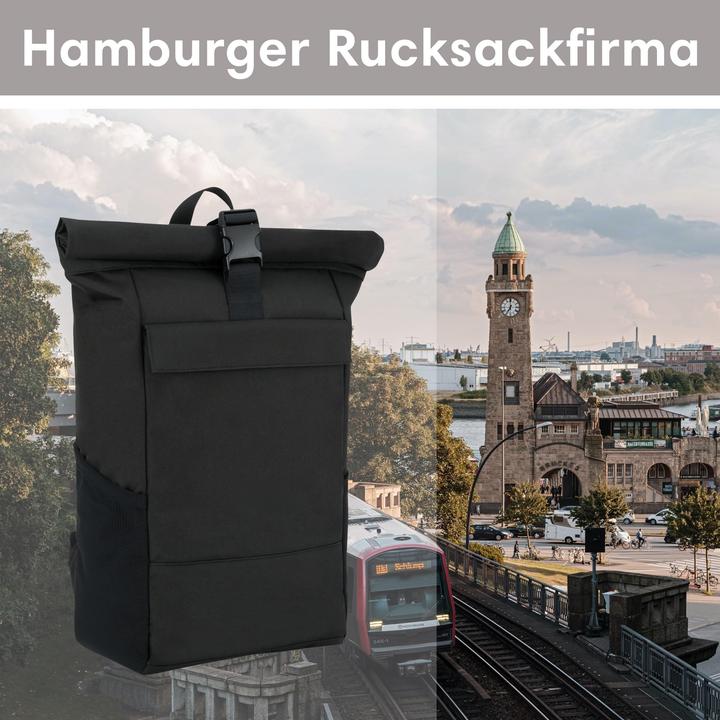 Actual product image Only-Bags.Store Rucksack, Rolltop-Rucksack mit Laptop, Grosser Reiserucksack (16 l)