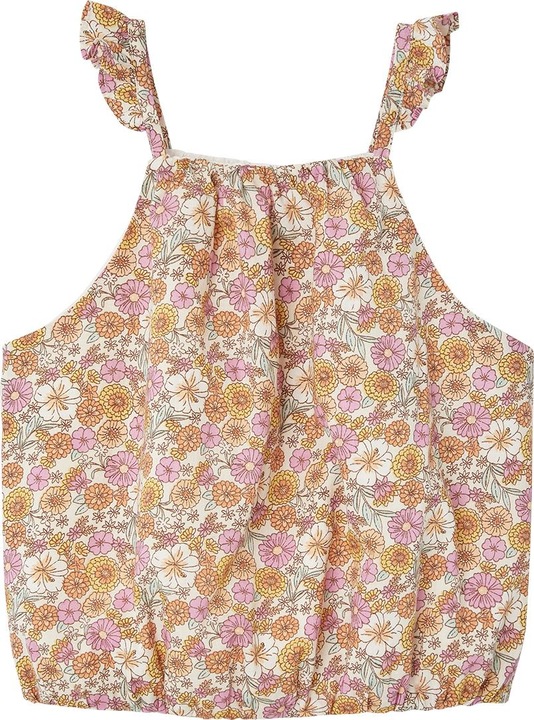 Vertbaudet Mädchen Cropped-Bluse mit Volantträgern
