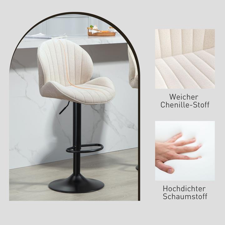 Actual product image Homcom Barhocker Polyester, Stahl Beige