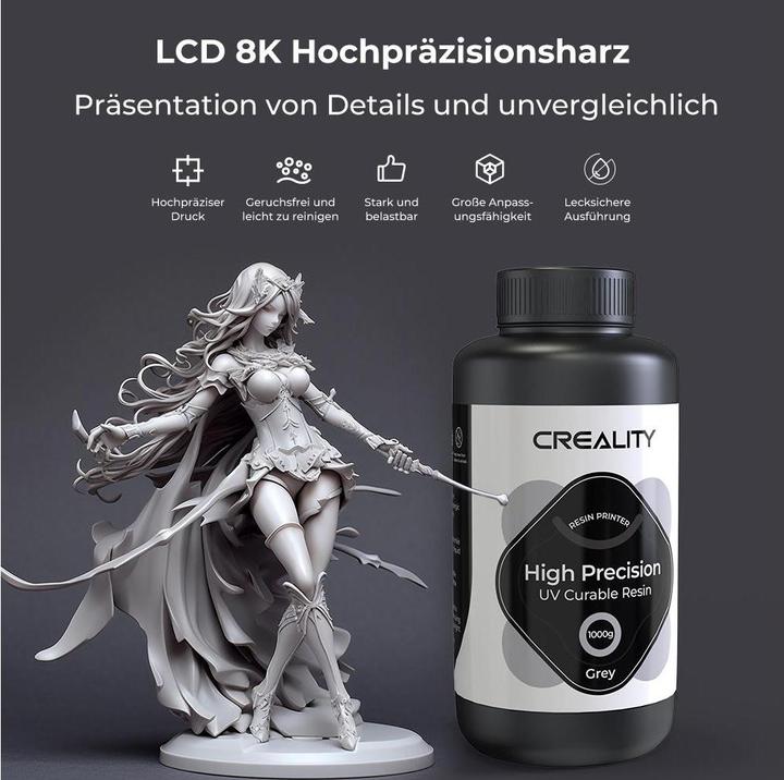 Produktbild Creality Resin LCD 8K, 1000g, Dunkelgrau, Detailfarbe: Dunkelgrau (Grau, 1000 g)