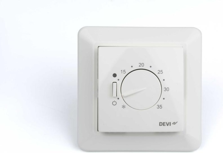Actual product image Devi DEVIreg 531 Thermostat with 2-pole output, built-in room sensor, 15A., temperature setting vo