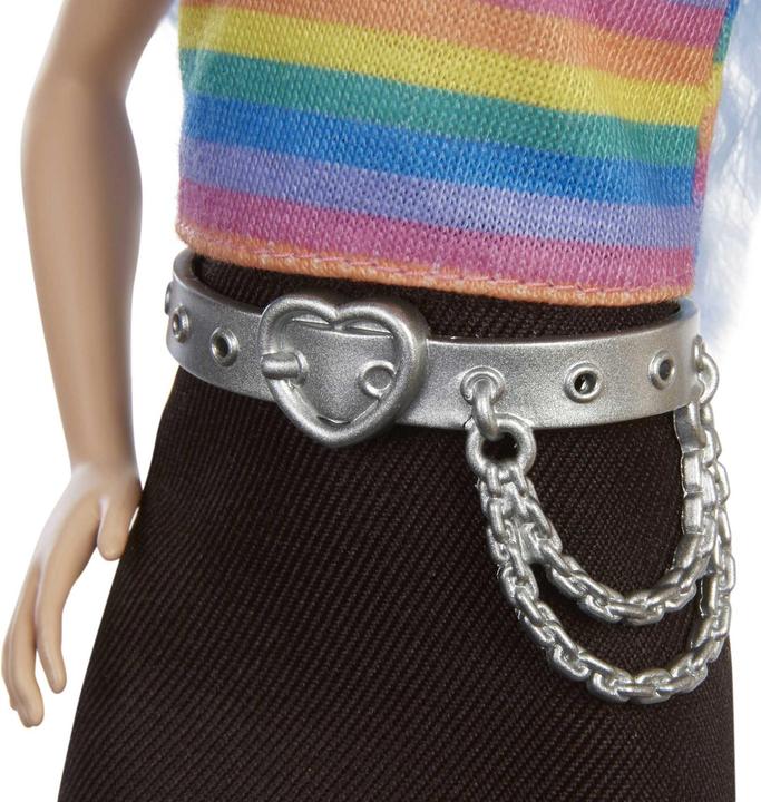 Actual product image Barbie Fashionista Doll - Rainbow top & black skirt