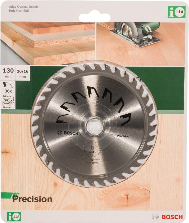 Produktbild Bosch Zubehör Kreissägeblatt PRECISION D= 130 mm Bohrung= 20 mm Z= 34