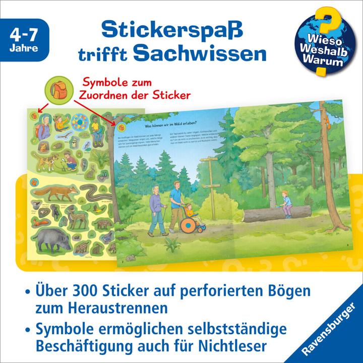 Actual product image Ravensburger Why? Why? Why? Sticker book: In the forest
