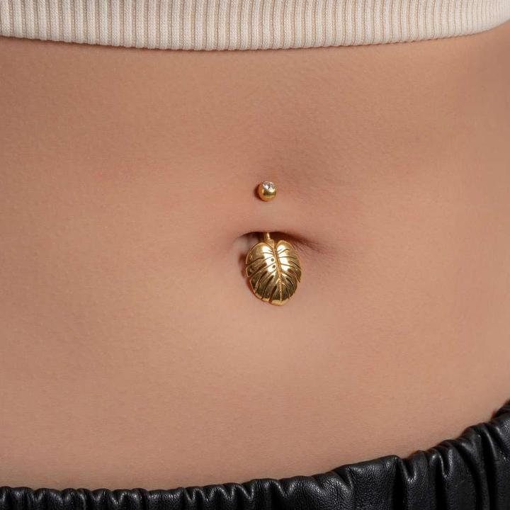 Produktbild Bijouteria Bauchpiercing (Chirurgenstahl 316L, PVD Beschichtung (goldfarbig), Kristall)