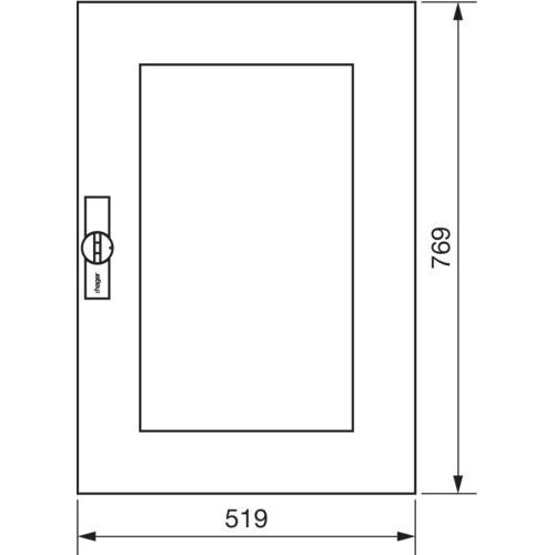 Thumbnail - Hager Tür univers rechts transparent RAL9010 für Schrank IP44 H 800xB 550mm, Serverschrank Zubehör, Weiss