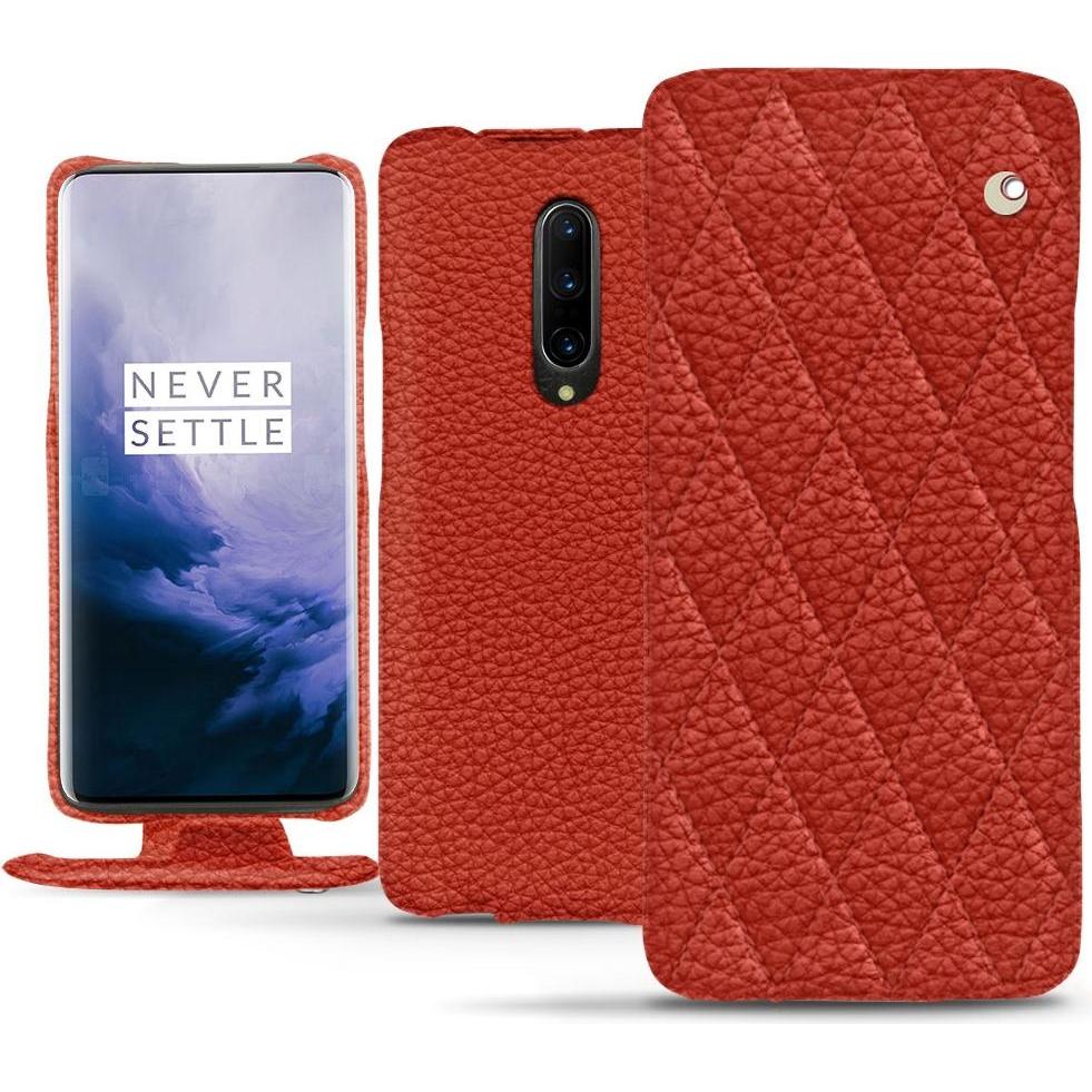 Noreve Lederschutzhülle vertikal (OnePlus 7 Pro), Smartphone Hülle, Orange