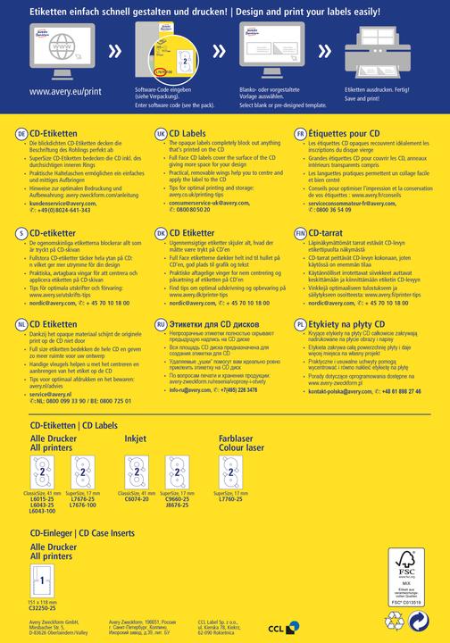 Actual product image Avery CD Labels