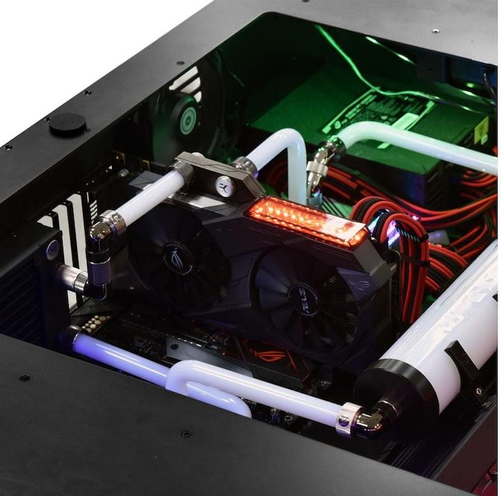 Actual product image Lian-Li DK-04F Desk case (height adjustable) - Black (ATX, mATX, Mini-ITX, E-ATX)
