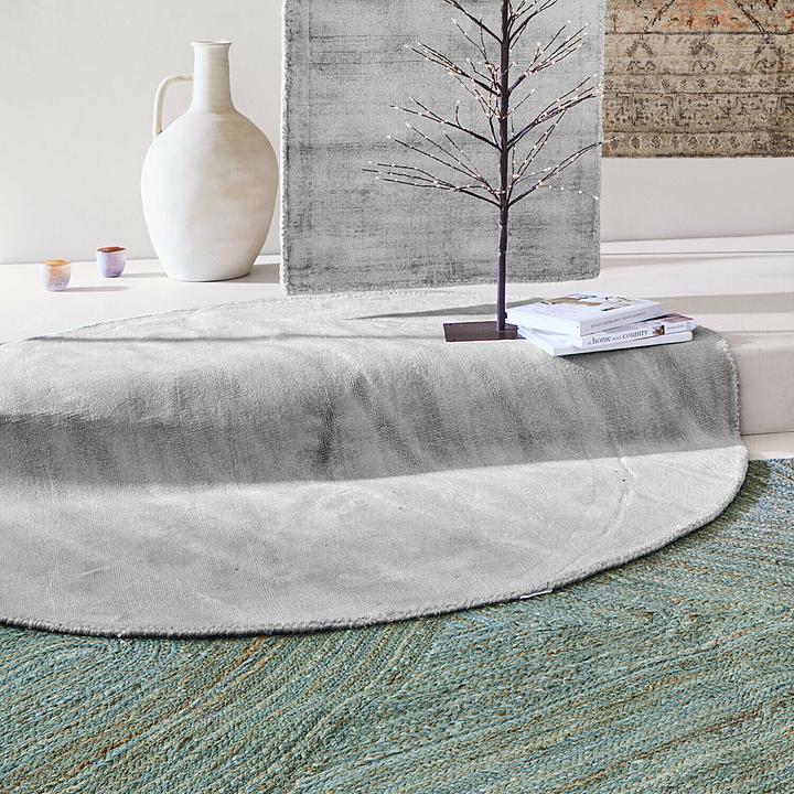 Produktbild Loberon Teppich Mariselle grau (Ø 120 cm)