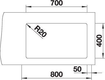 Actual product image Blanco Etagon 700-U (Undermount sink, 46 cm, 73 cm)