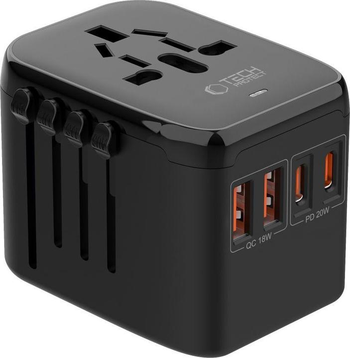 Produktbild Tech-Protect TA200 EU / UK / US / AU-Adapter - schwarz
