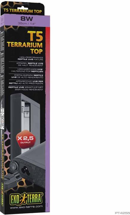 Produktbild Exo Terra Exoterra - T5 Terrarium Top Reptile UVB Fixture - 35cm / 14 / 8W (UVB)