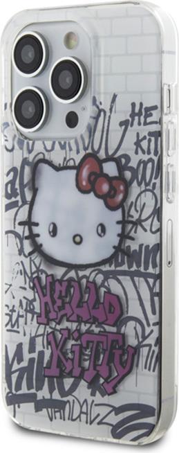 Actual product image Hello Kitty HKHCP14LHDGPHT iPhone 14 Pro 6.1" biały/white hardcase IML Kitty On Bricks Graffiti (Apple iPhone 14 Pro)