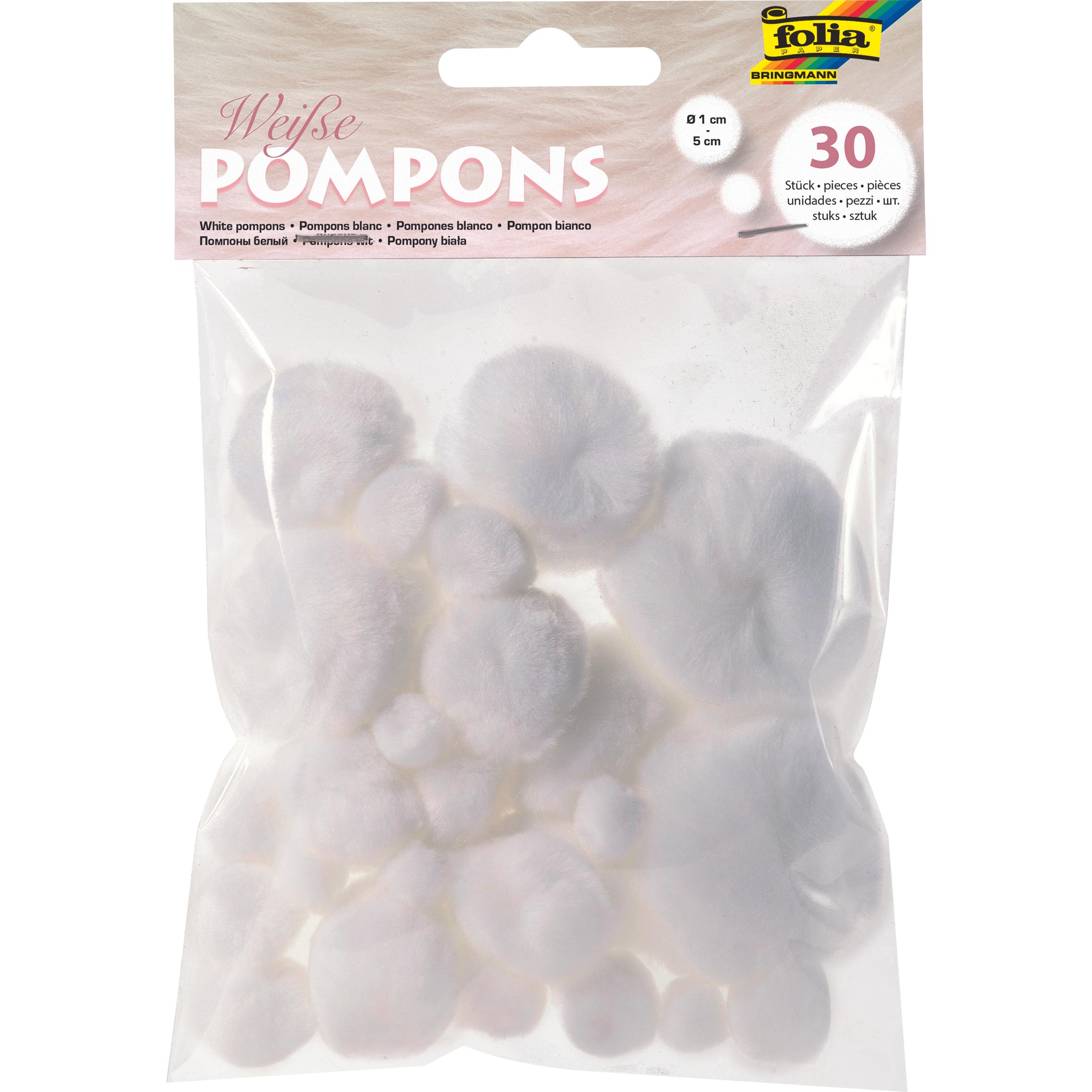 Folia Pompons, 30 Stck, weiá