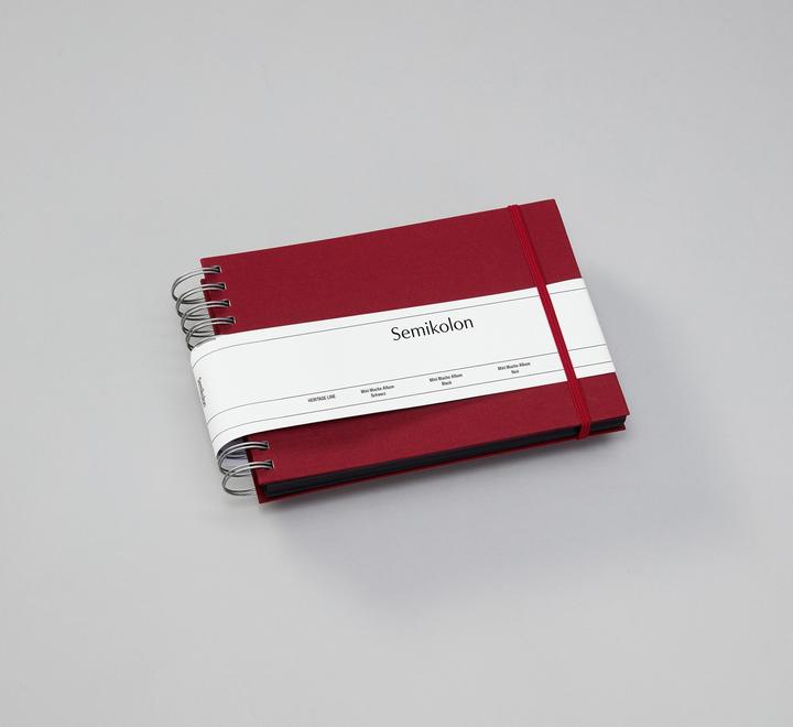 Image du produit Semikolon Album photo Mini Mucho 25x16cm bordeaux housse en lin (9 x 13 cm, 10 x 15 cm)