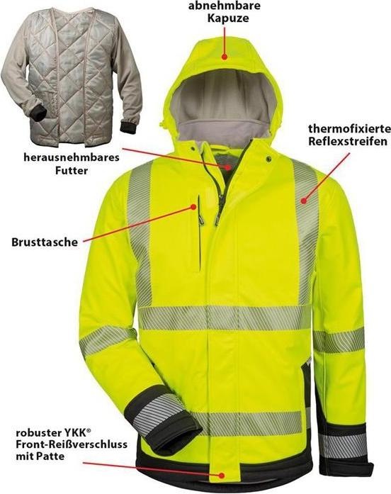 Actual product image Elysee High-visibility softshell jacket Melvin size XL yellow/black (XL)