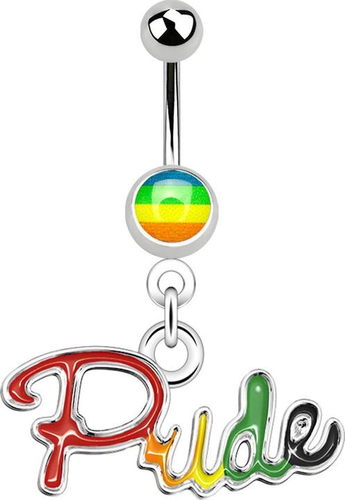 Produktbild Star Piercing Banane silber mit Kugel Anhänger Pride (Chirurgenstahl 316L, ohne Messing)