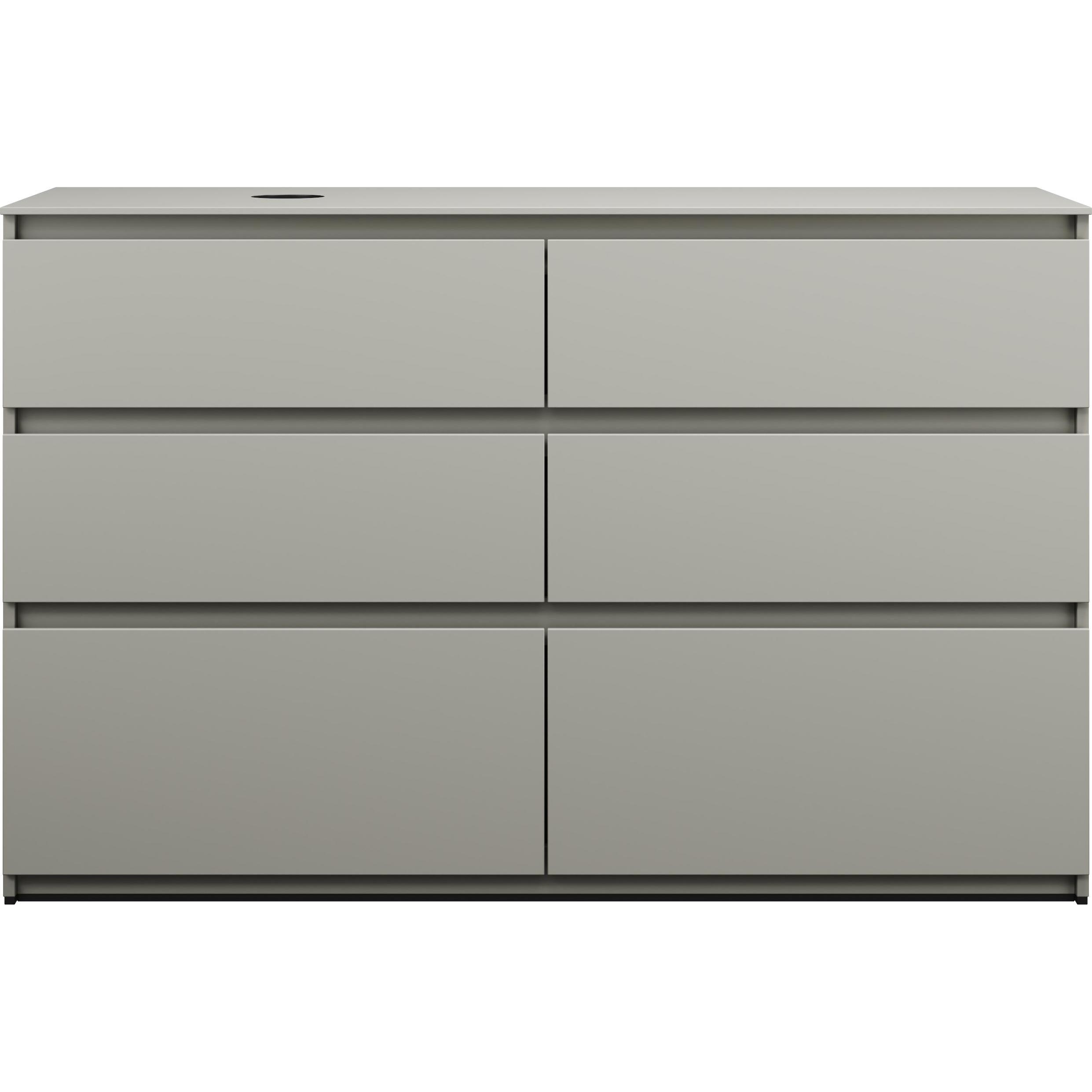 burgbad, Waschbeckenunterschrank, Lin20 Waschtischunterschrank inklusive Konsolenplatte,Beckenausschnitt links, 6 Auszüg...