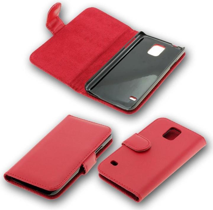 Produktbild König Design OTB Tasche für Samsung Galaxy S5 / S5 Neo Bookstyle rot (Samsung Galaxy S5, Samsung Galaxy S5 Neo)