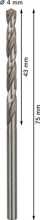 Produktbild Bosch Professional Zubehör PRO Metal HSS-G Spiralbohrer, 4 x 43 x 75 mm (4 mm)