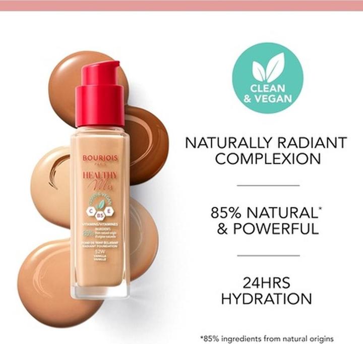Immagine prodotto Bourjois Fondotinta radiante Healthy Mix Clean & Vegan (58W Caramello)