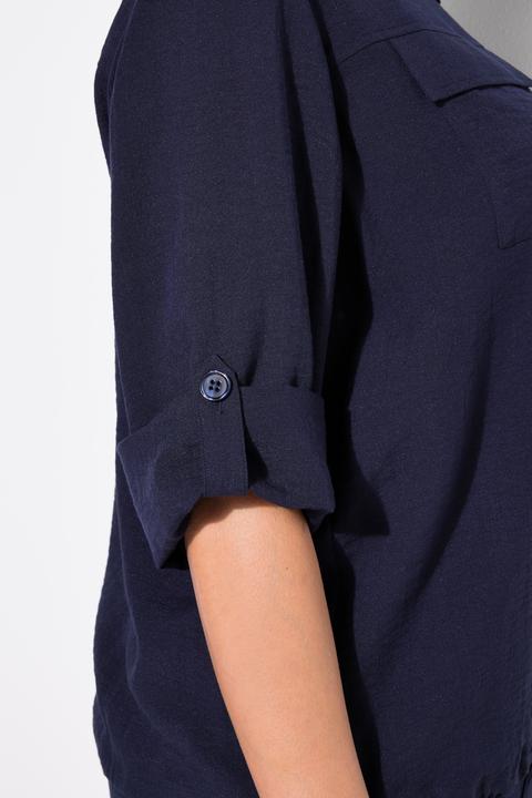 Actual product image Ulla Popken Drawstring Hem Long Sleeve Shacket (62)
