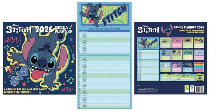 Image du produit Pyramid Lilo & Stitch Calendar Family Planner w/Stickers 2026