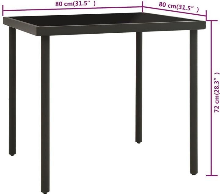 Produktbild vidaXL Garten Esstisch (80 x 80 x 72 cm)