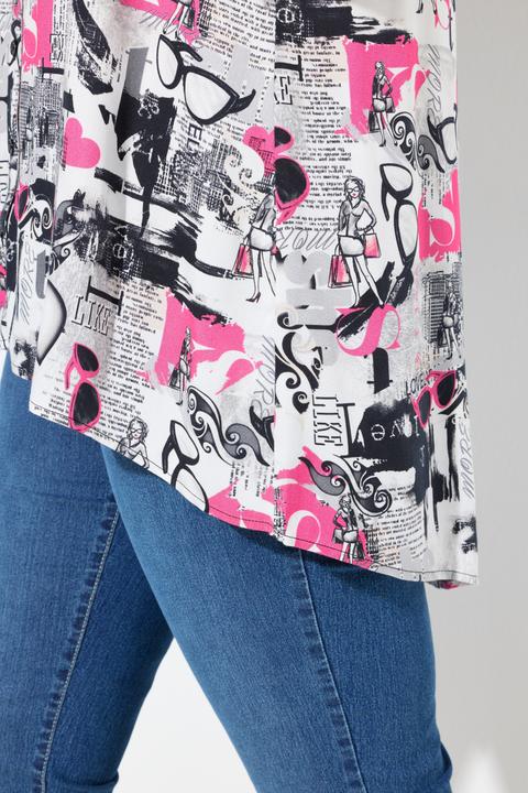 Produktbild Miamoda Bluse, A-Linie, Brillenmuster, Langarm (54)