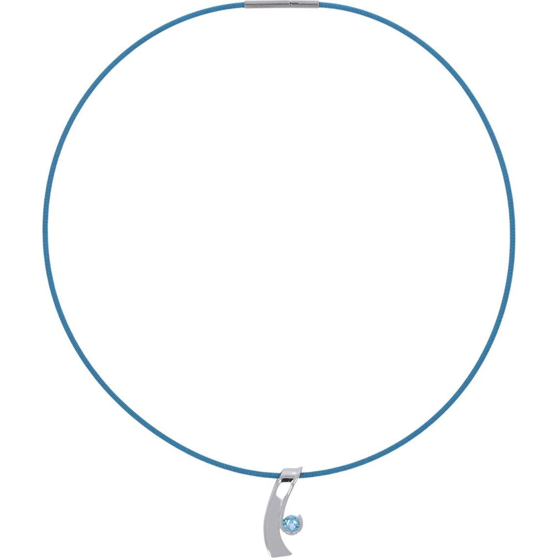 Xen, Ring, Omegareif mit Anhänger Swiss Blue Topas, (45, 925 Silber)