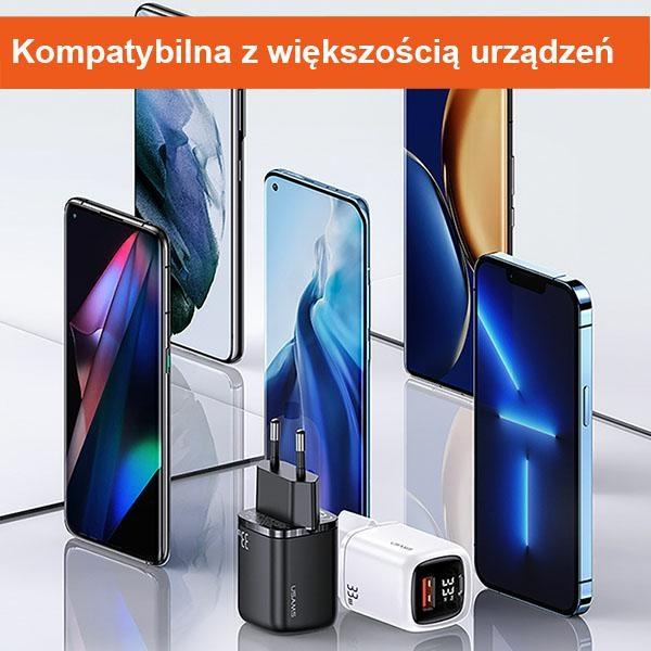 Actual product image Usams 33W QC + PD Digital Display Fast Charger (33 W, 1 portion)